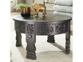 Black Coffee Table, Round Oriental Solid Wood Sofa Table 13133PEXK