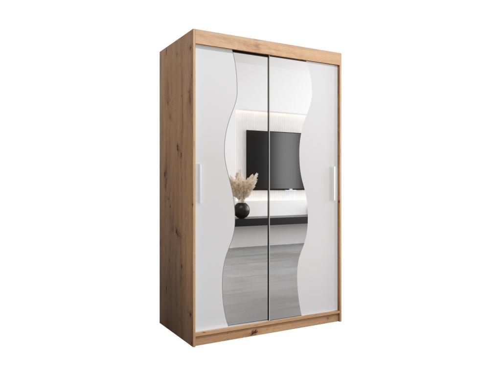 Nidchicshop Sliding Door Wardrobe 200/120/62 2 Doors Nidchicshop/White 00410DVEE
