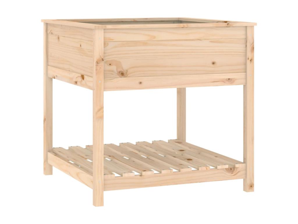 Planter with shelf 82.5x82.5x81 Solid pine wood 58651CMSB