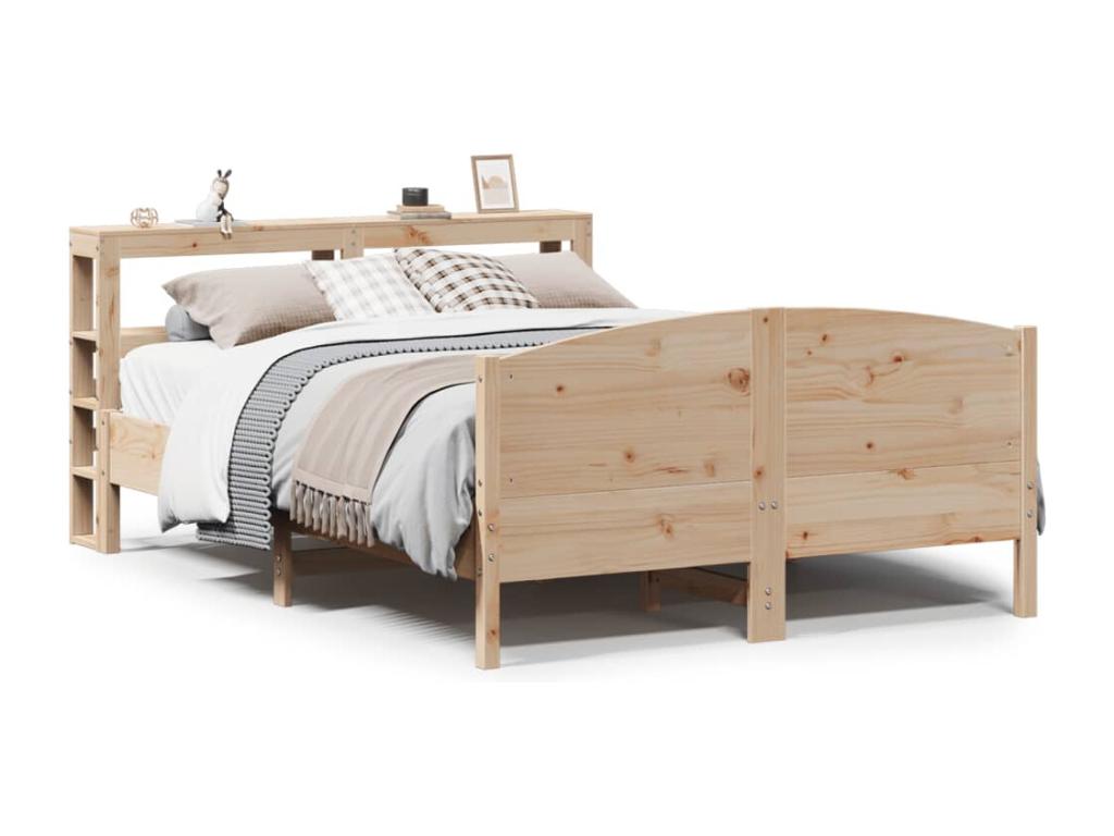 Bed frame without mattress 140x200 cm solid pine wood 41702HOAH