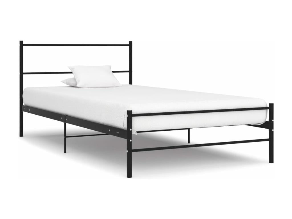 Black Metal Bed Frame 100x200 cm 71398IGEY