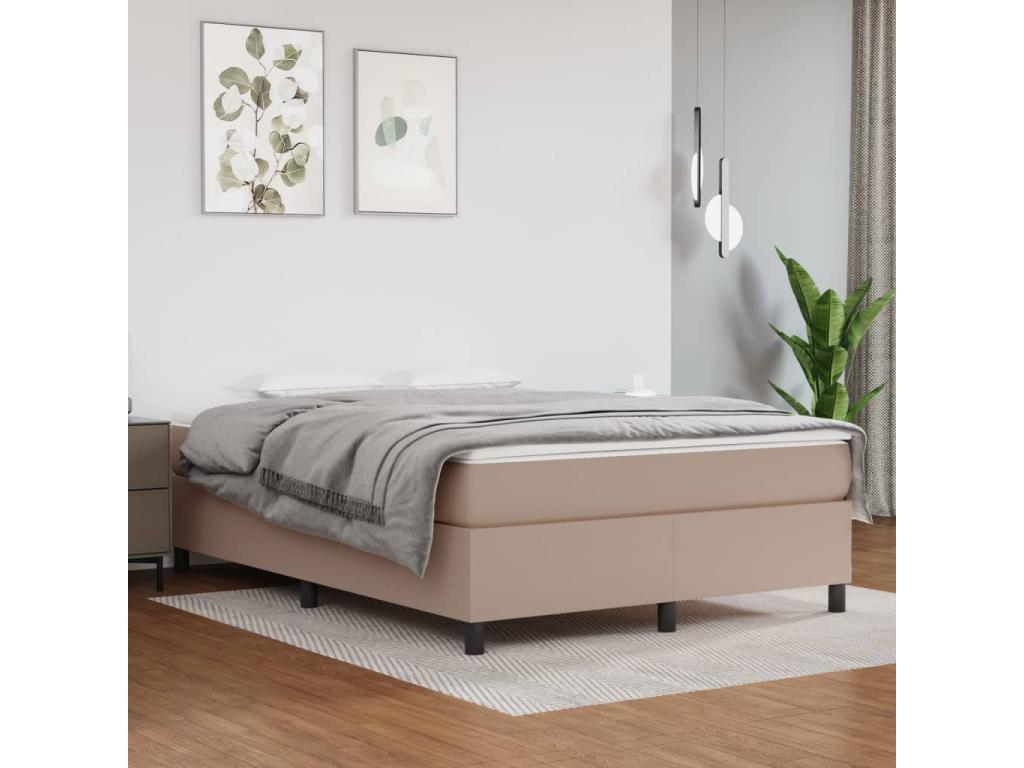 Cappuccino bed frame 140x190 Faux leather 88159EZUE