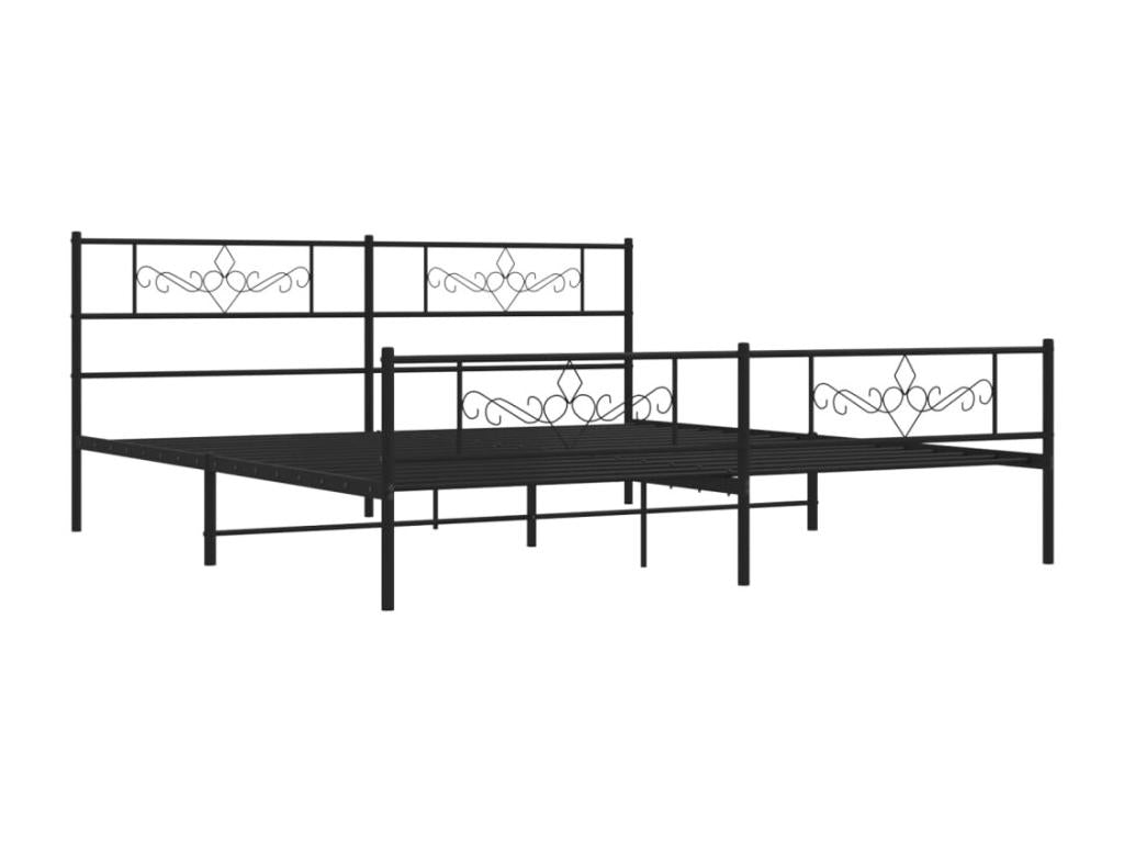 Metal bed frame without mattress with black bed legs 180x200cm 92390XPAE