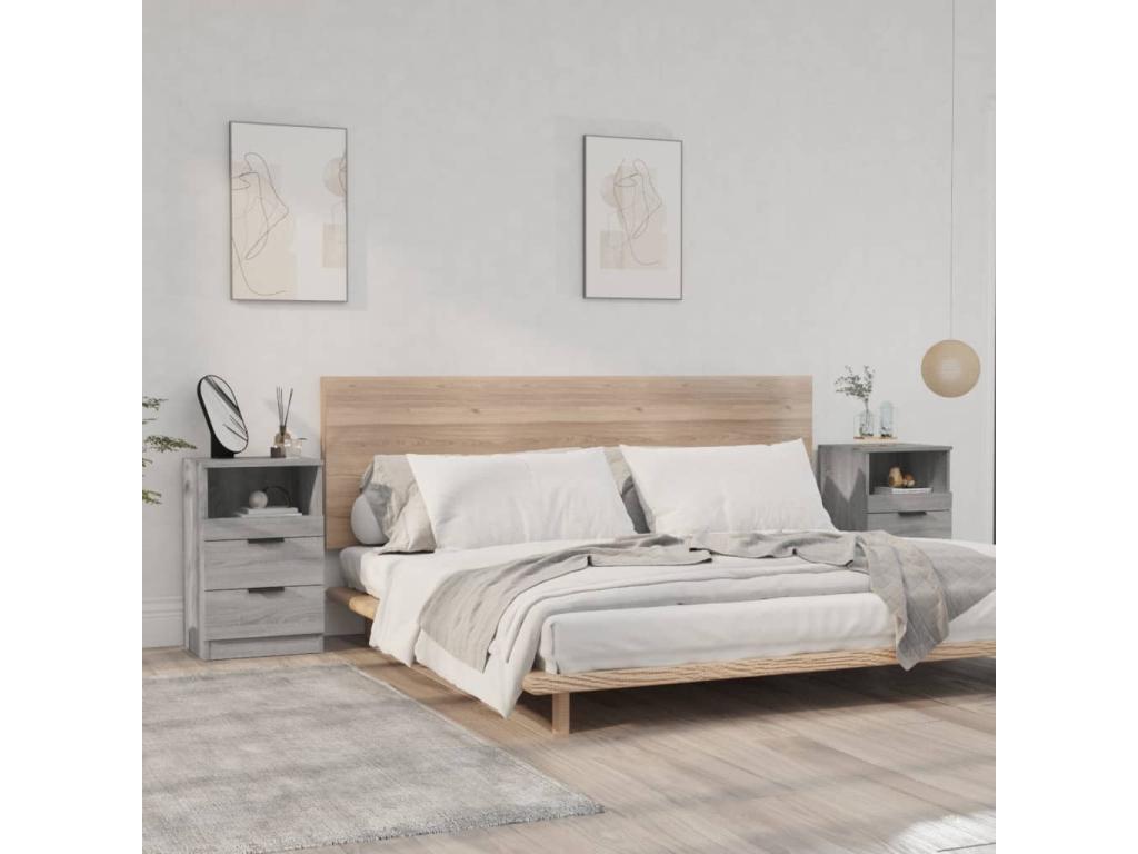 Nidchicshop - 2-piece bedside tables, Nidchicshop grey engineered wood 80205ZQHC