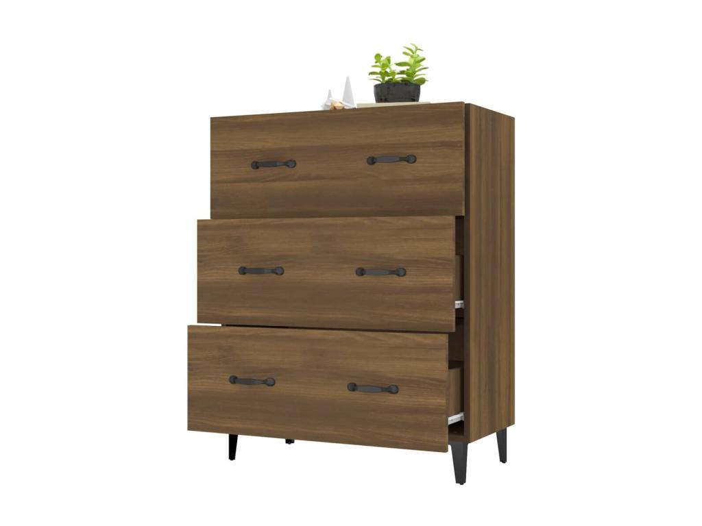 Brown oak sideboard, 69.5x34x90 cm, engineered wood, 40495UDYJ