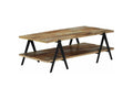 Rectangular coffee table in recycled solid wood and black metal, Nidchicshop 2 92780RFIR