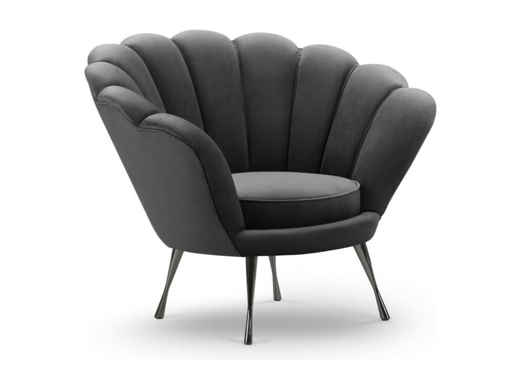 Calmetop - Calmetop armchair in dark grey velvet - 98x78x76cm 49885HAJH
