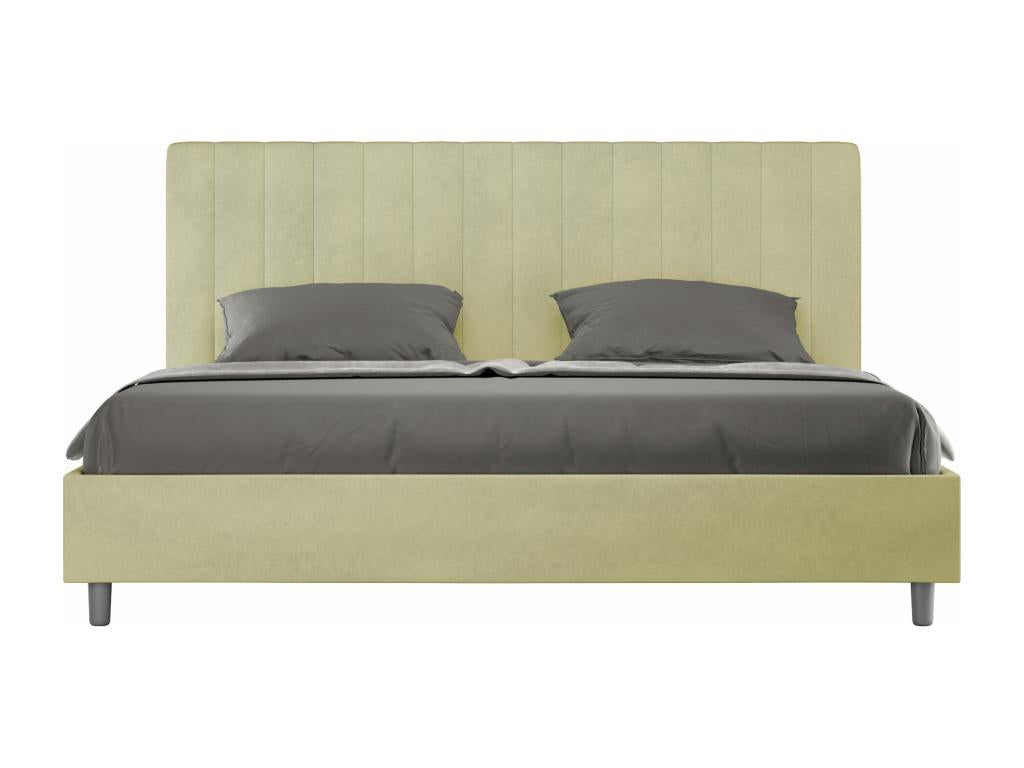 Calmetop size bed with upholstered slatted base 180x200 microfiber green Calmetop 49371MUAL