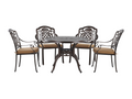 Nidchicshop 4-seater garden dining set with cushions, dark brown metal, 48211PKJI