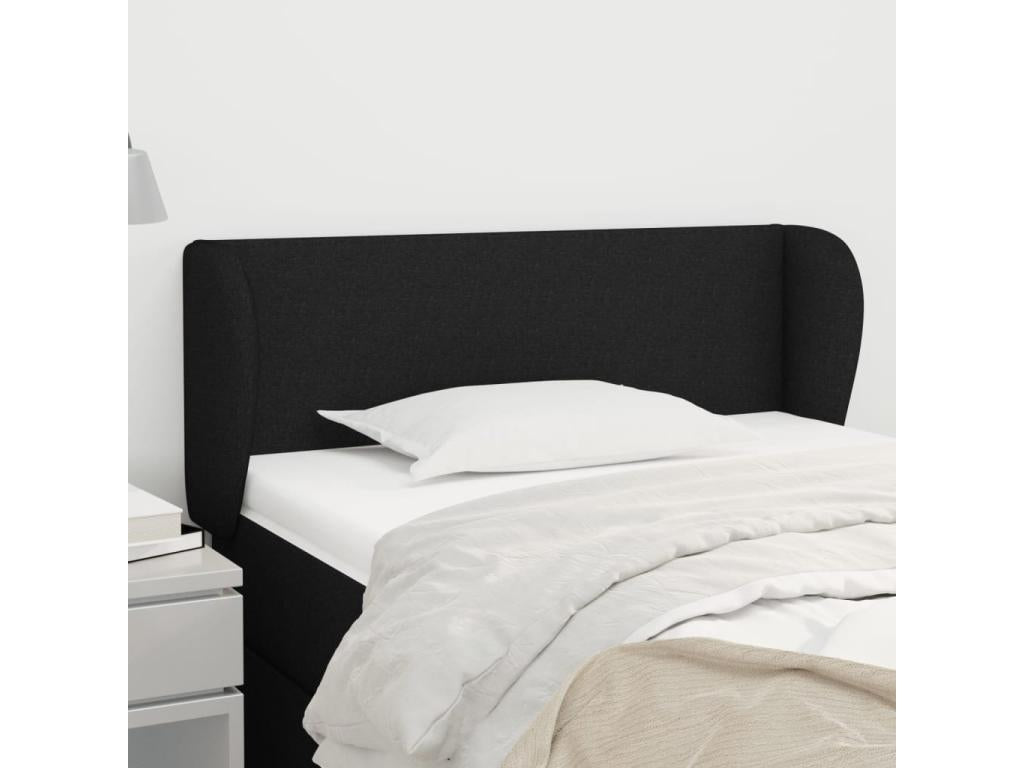 Headboard with wings, black, 103x23x78/88 cm, fabric, 68833AZRK