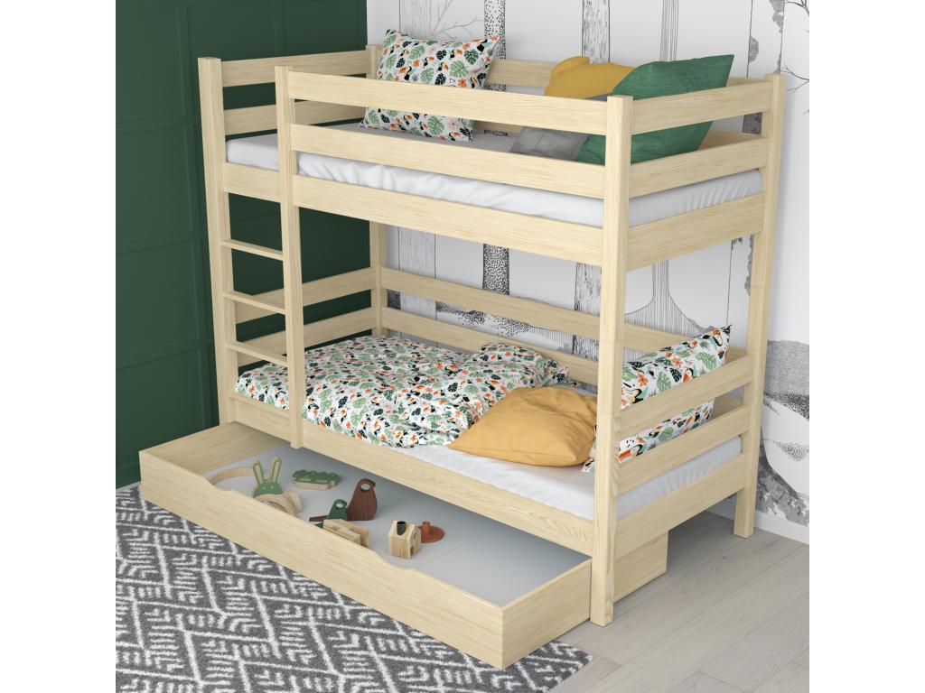 Wooden bunk bed - with drawer N01 Light Pine 120x190 17034IJUR