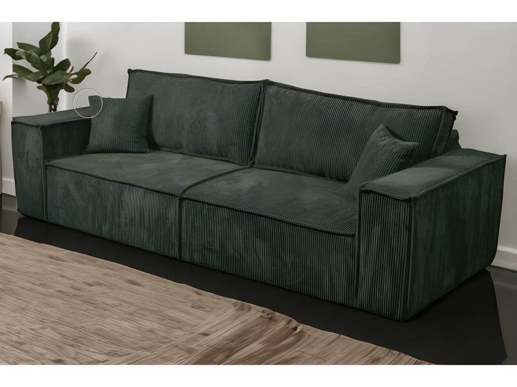 Nidchicshop 3-seater convertible sofa in green corduroy 79679SMPC