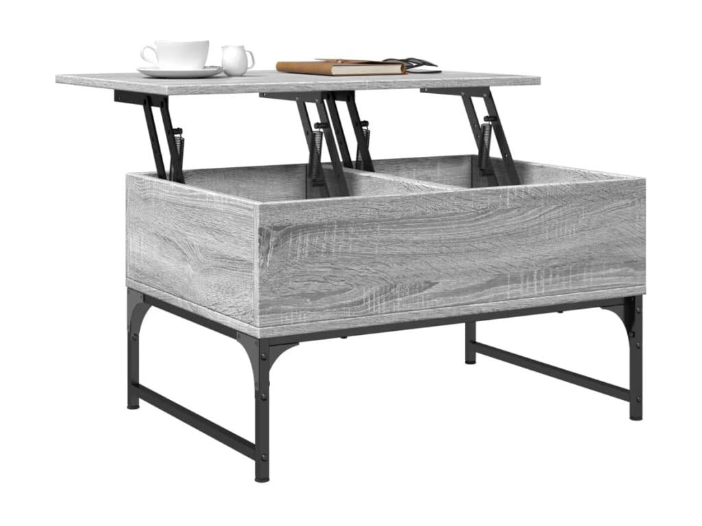 Nidchicshop coffee table, grey, 70x50x40 cm, engineered wood and metal, 76911TBDD