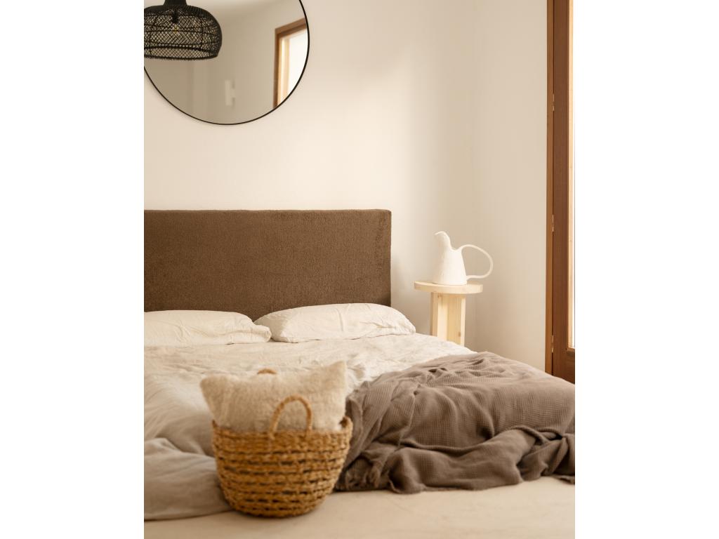 Brown cotton headboard 180x80cm - Nidchicshop 02462TRAW