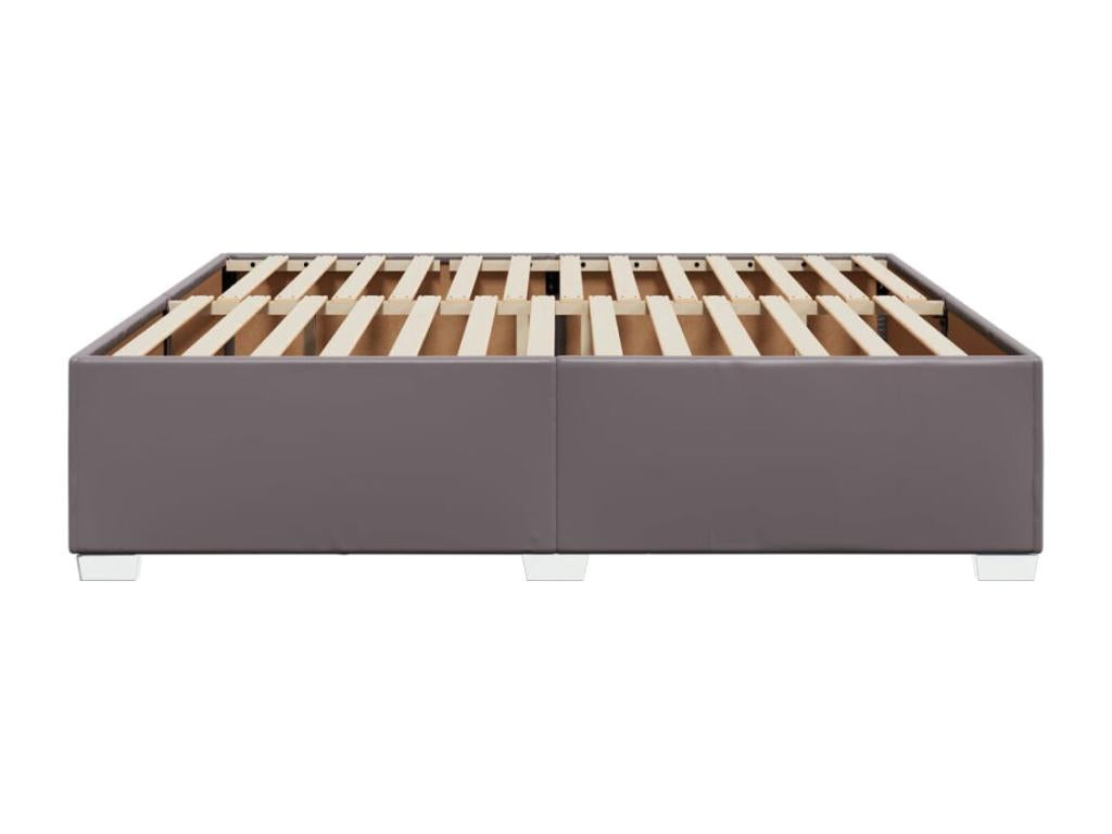 Grey faux leather bed frame without mattress, 200x200 cm, 37241ZRAR