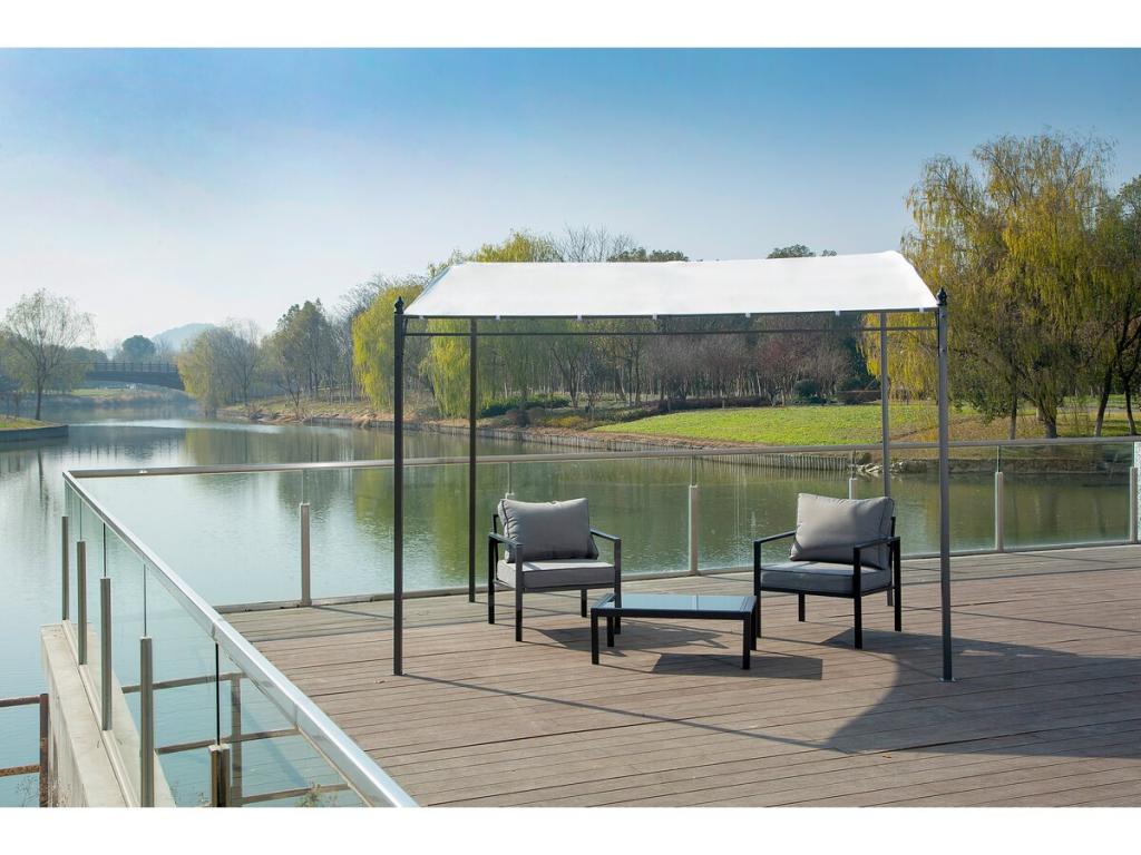 Nidchicshop inclined metal bench - 3x2.5 m - Beige 36101DELX