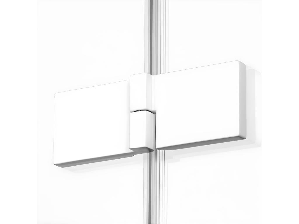 Nidchicshop WHITE 80x100cm Shower Enclosure with 2 Pivot Doors, Corner Access, 85023NDIA