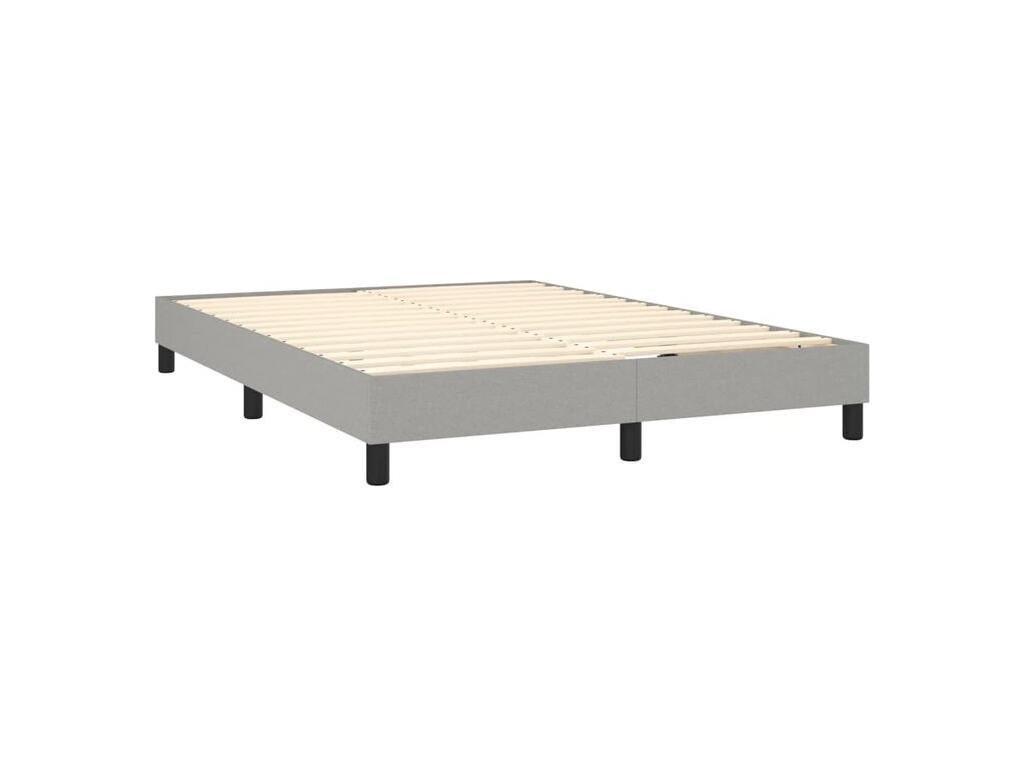 Nidchicshop bed base with mattress, light grey, 140x190 cm, fabric, 29183CAPL