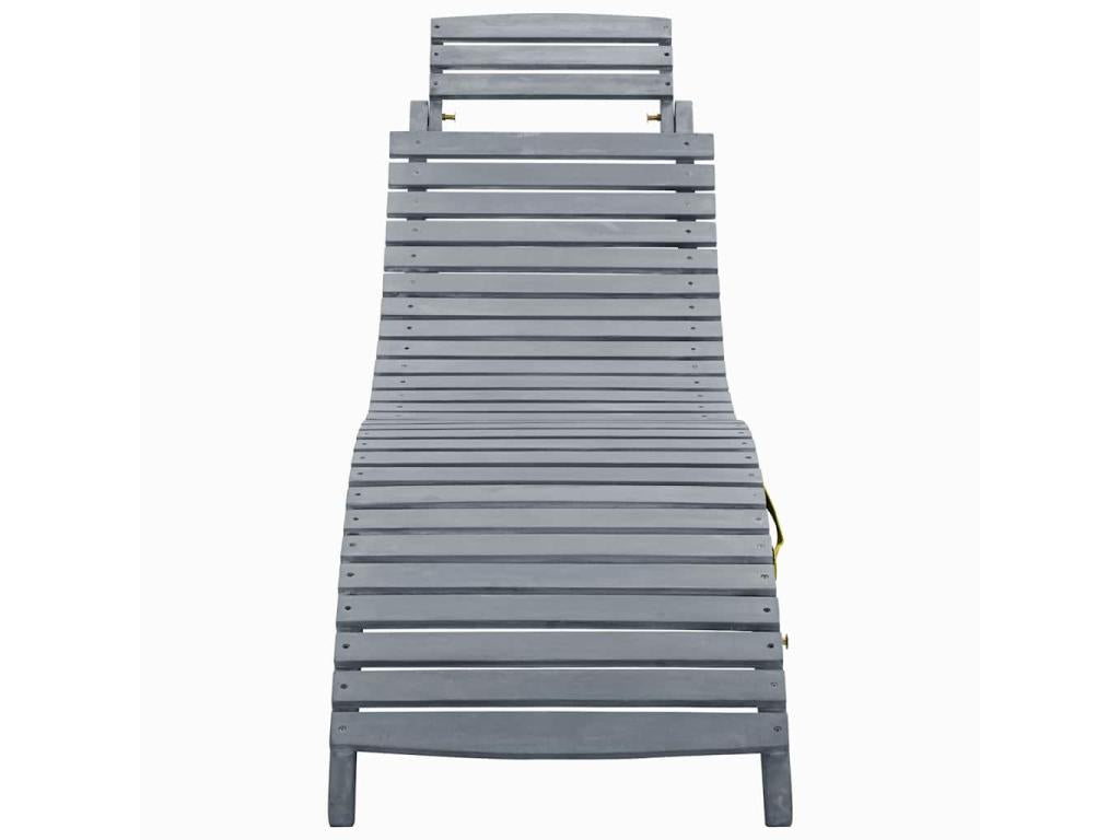 Chaise longue with cushion, Grey Wood, from Nidchicshop, Solid 05717OBNS