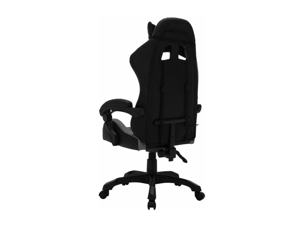 Gaming chair with RGB LED lighting, grey and black faux leather, 87593OCIT