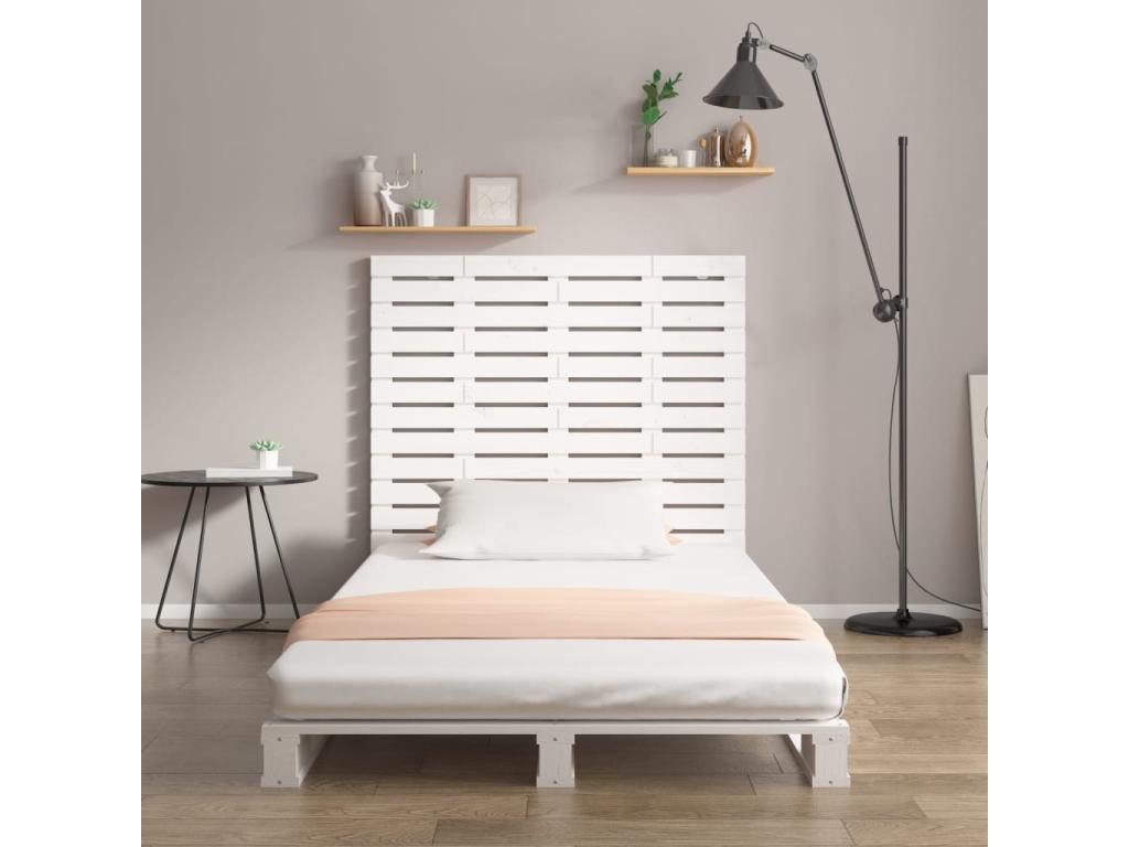 Wall-mounted headboard White 141x3x91.5 cm Solid pine wood 25721YGEC