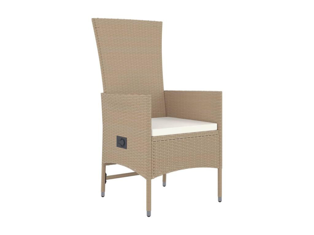 9-piece beige poly rattan garden dining set and cushions 47207XGFI