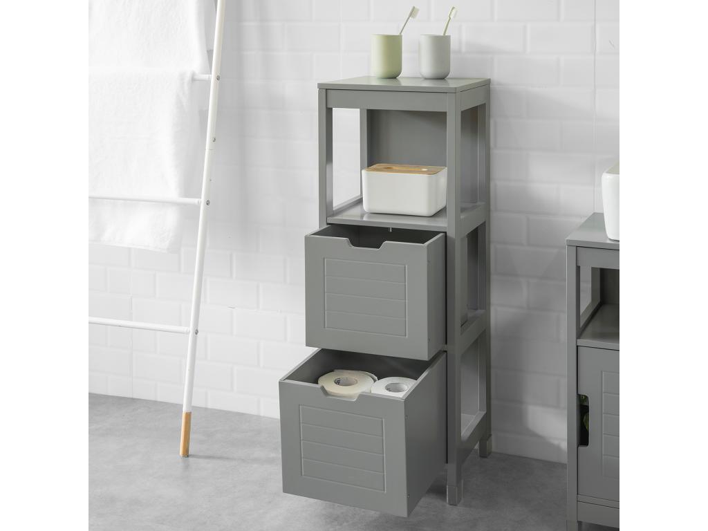 Half-column bathroom cabinet/toilet cabinet - 1 shelf and 2 drawers FRG127-SG 41253AAHI