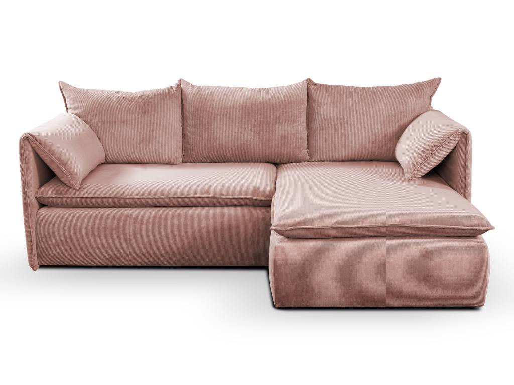 Calmetop 44668RJEB Right-Hand Corner Sofa Bed in Pink Corduroy