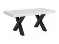 Bohometop rectangular dining table, white with dark grey metal legs, 180cm, 21130YXVR