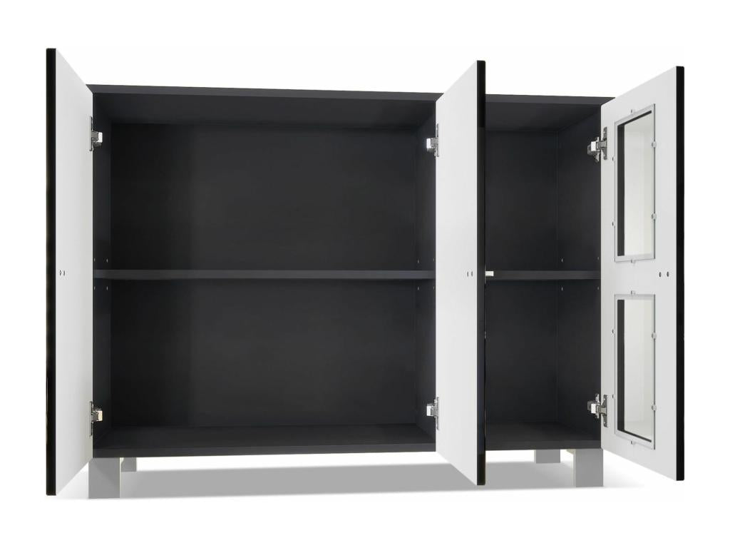 Matte Black and White Lacquered Cabinet (WxHxD) 107x81x35 cm 20041HIGP