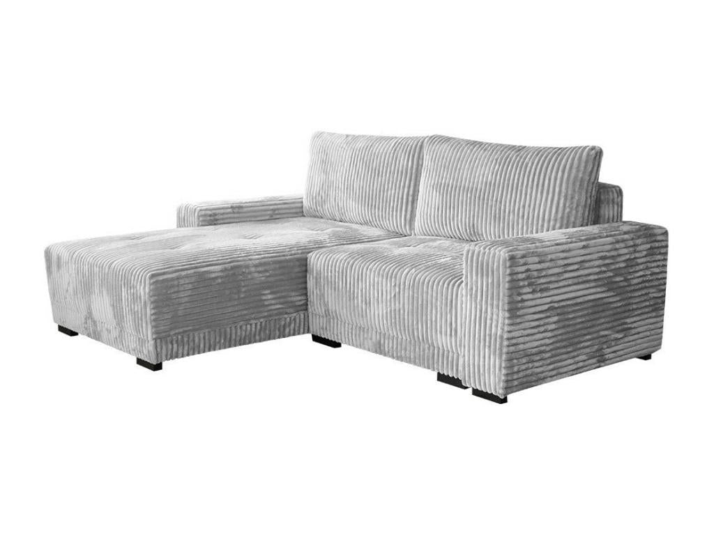 Nidchicshop 204 Grey Corner Sofa with Sleeping Function and Bed Box, 237x180x90cm, 81853UQTO