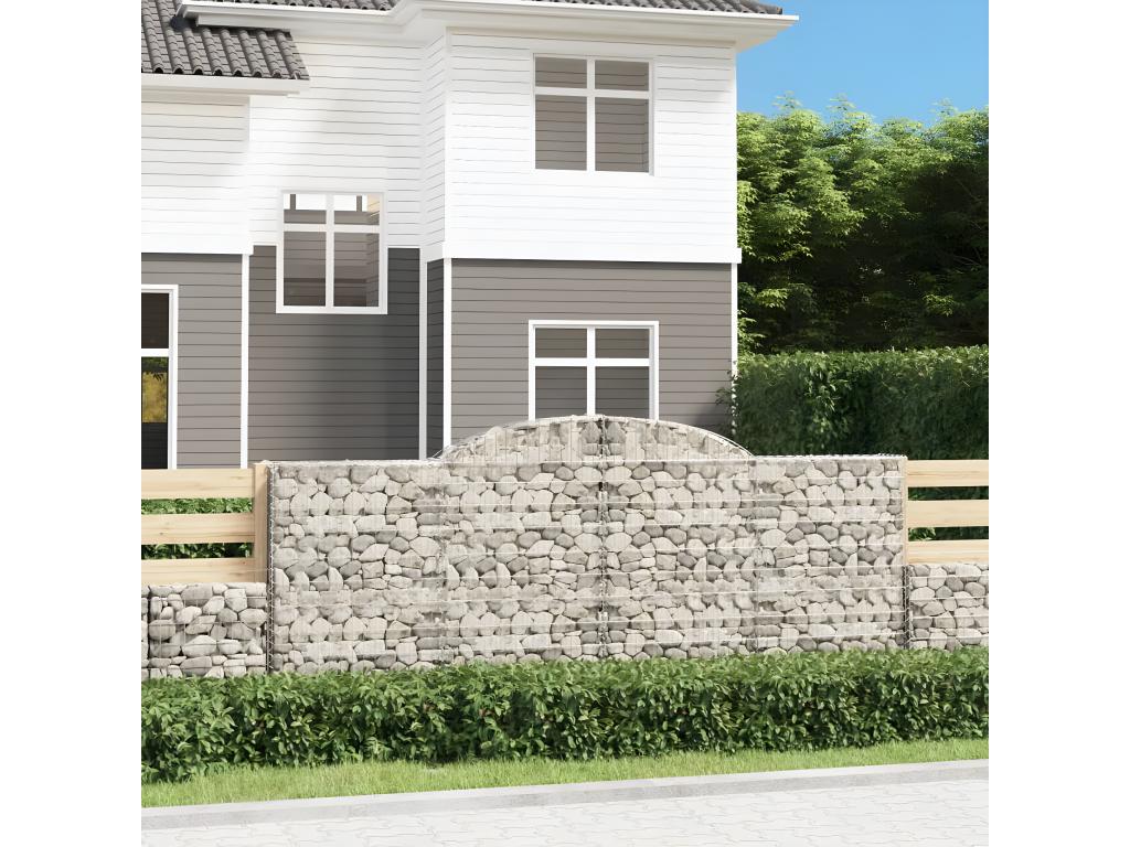 Arched gabion basket 300x30x120/140 cm Galvanized iron 74555KKXI