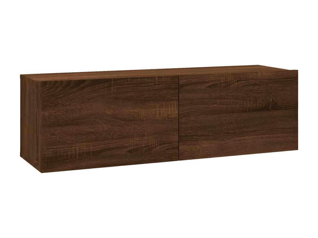 Wall-mounted TV cabinet, brown oak, 100x30x30 cm, engineered wood, 63163IURT