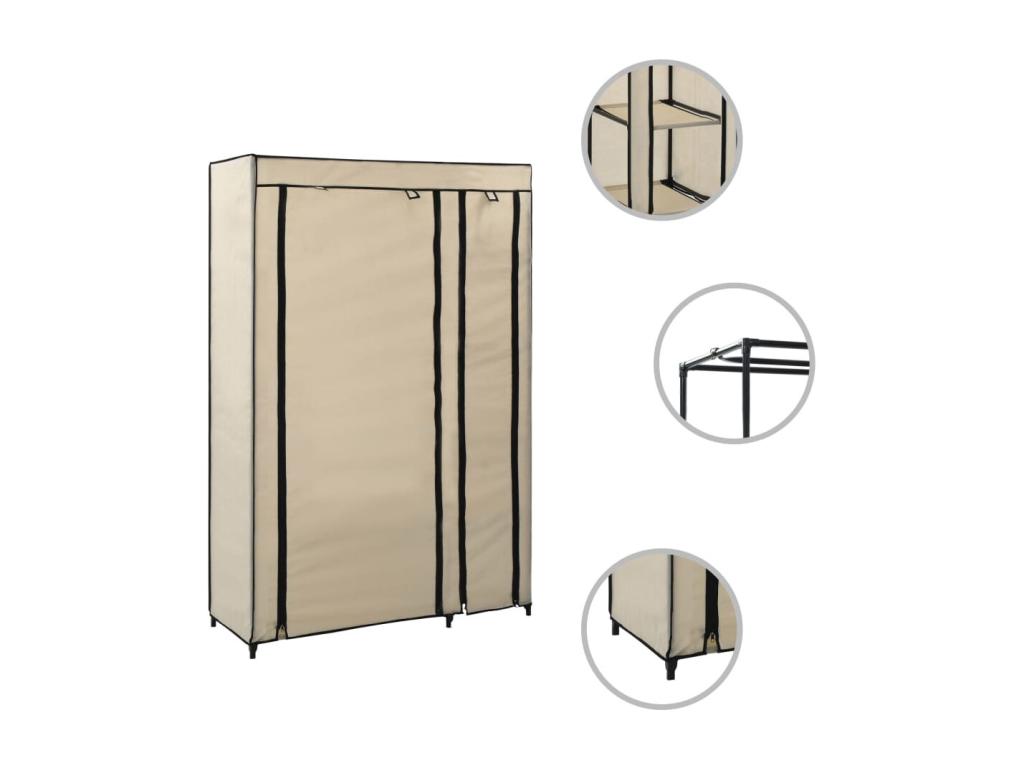 Folding wardrobe, cream, 110x45x175 cm, fabric 50405NQVZ