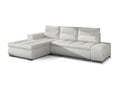 Nidchicshop 275cm White Faux Leather Left-Hand Corner Sofa Bed 77748UOIM