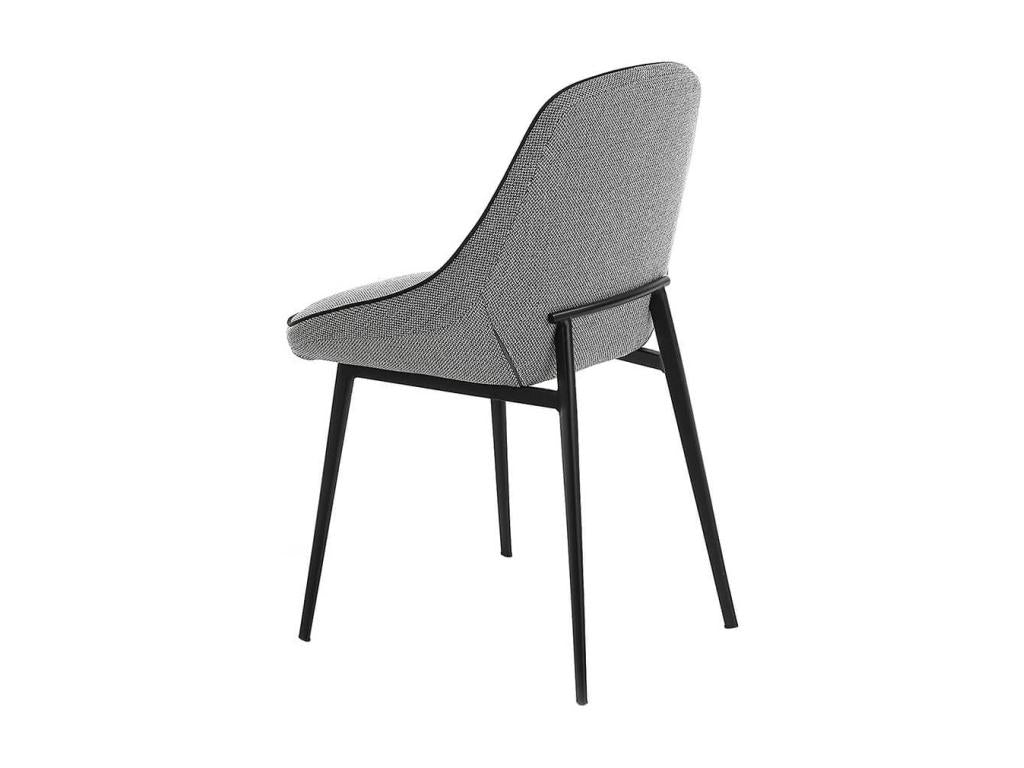 Calmetop grey fabric chair with black steel legs - Set of 2 - Calmetop 67 16968MDYR