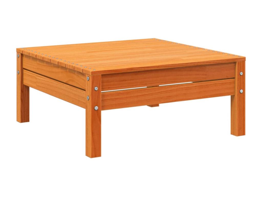 Garden footrest, brown wax finish, solid pine wood 09703LTPS