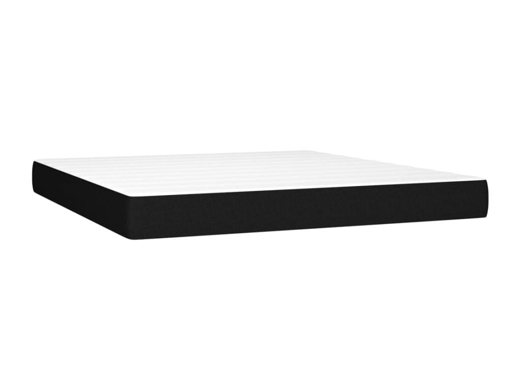 Nidchicshop bed base and mattress with LED lighting, black, 180x200 cm, fabric, 82587PNPU