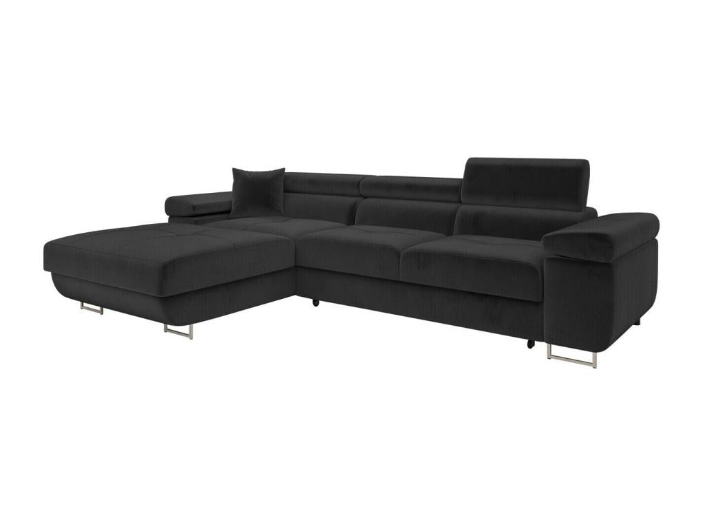 Nidchicshop 102 Corner Sofa, Grey, with Sleeping Function and Bed Box, 280cm, 54896DAYZ