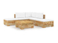 6-piece garden furniture set with cushions, solid teak wood, 97760OBHV