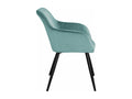 Set of 2 chairs with black legs, elegant design, living room, kitchen, dining room seating, turquoise velvet, 08 0000138 57548OPTO