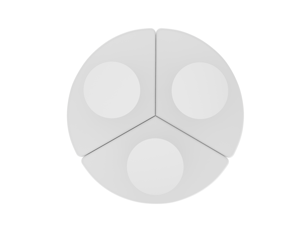 Round coffee table, 100 cm diameter, 40 cm high, painted Nidchicshop top and white PVC legs, 89221KRMP