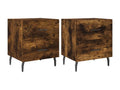 2-piece bedside tables, smoked oak, 40x35x47.5cm, engineered wood, 13573ETUH