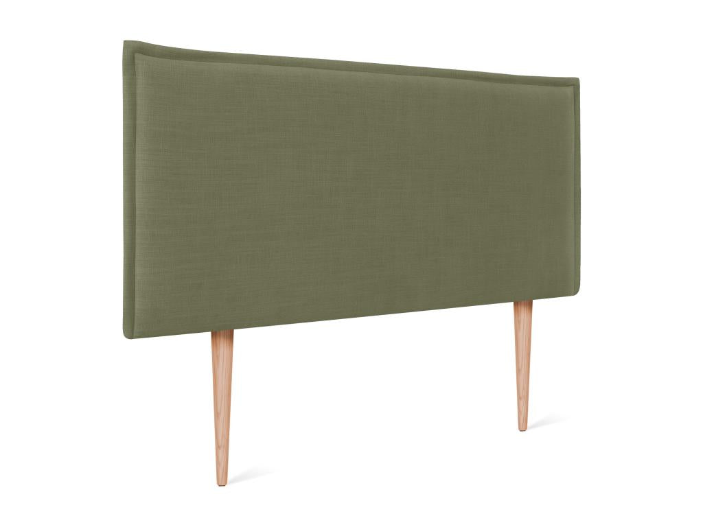 Calmetop Smooth Natural Linen Headboard with Padding 110x105cm with Legs for 105cm Beds - Green 29072KCMO