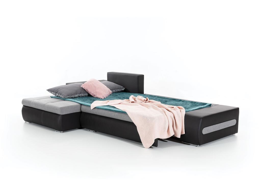 Nidchicshop 275cm White Faux Leather Left-Hand Corner Sofa Bed 77748UOIM