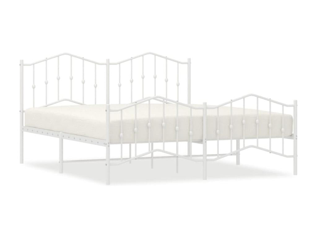 Metal bed frame with white headboard/footboard 160x200cm 22945MJNU