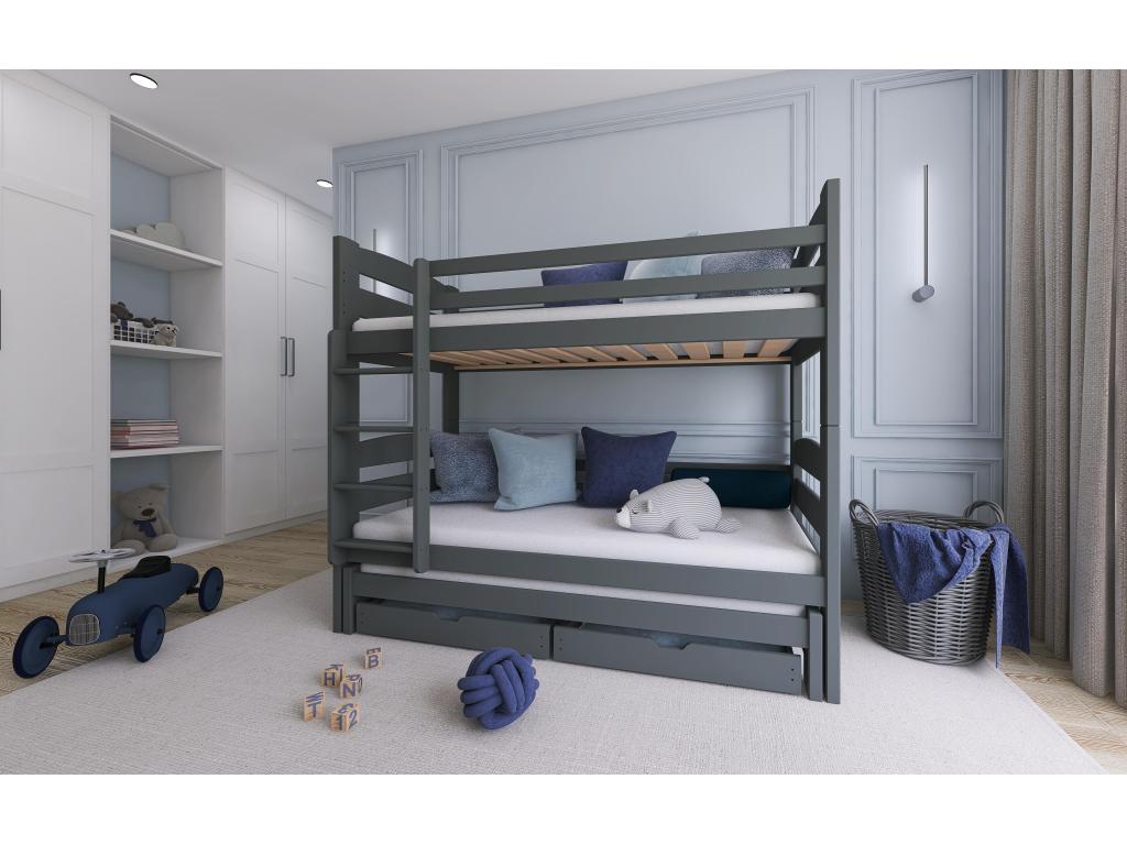 Nidchicshop BB003 Bunk Beds 80x200 cm Graphite 47252JZZD