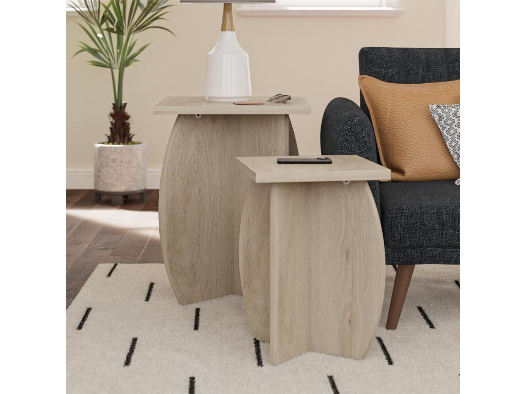Voler - Side table set of 2 in light oak 09276VWYQ
