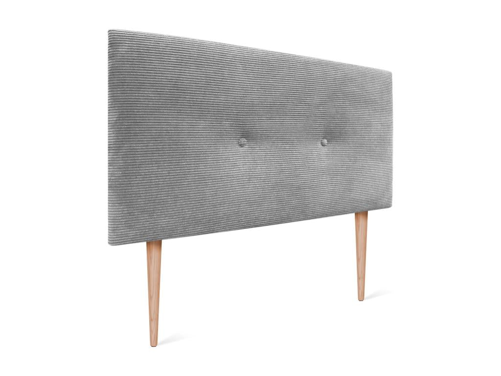 Nidchicshop Plain Corduroy Headboard with Buttons 90x105 with Bed Legs 80/90 - Grey 10499OAYF