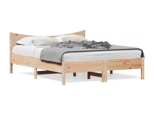 Bed frame without mattress 150x200 cm solid pine wood 46058QVXA